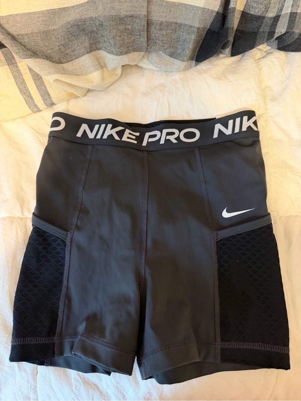 Nike Black & Gray Pro Compression Leggings Shorts